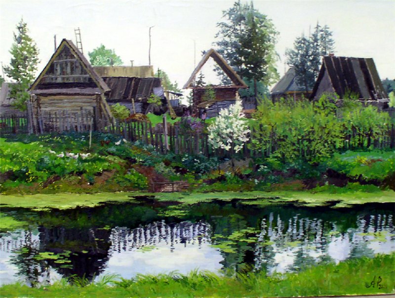 Художник Ралиф Ахметшин. Уфа. Черёмуха цветёт.